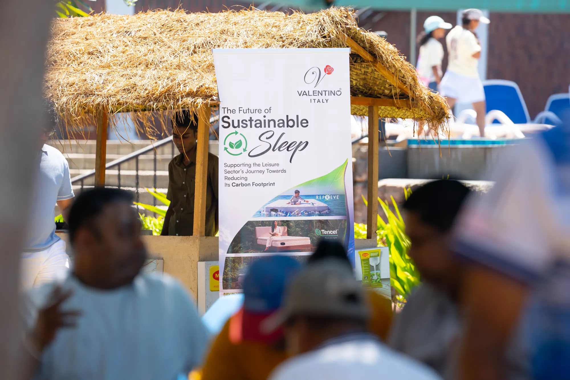 The Future of Sustainable Sleep banner by Valentino Italy at the SLHGA 55th AGM, Unawatuna