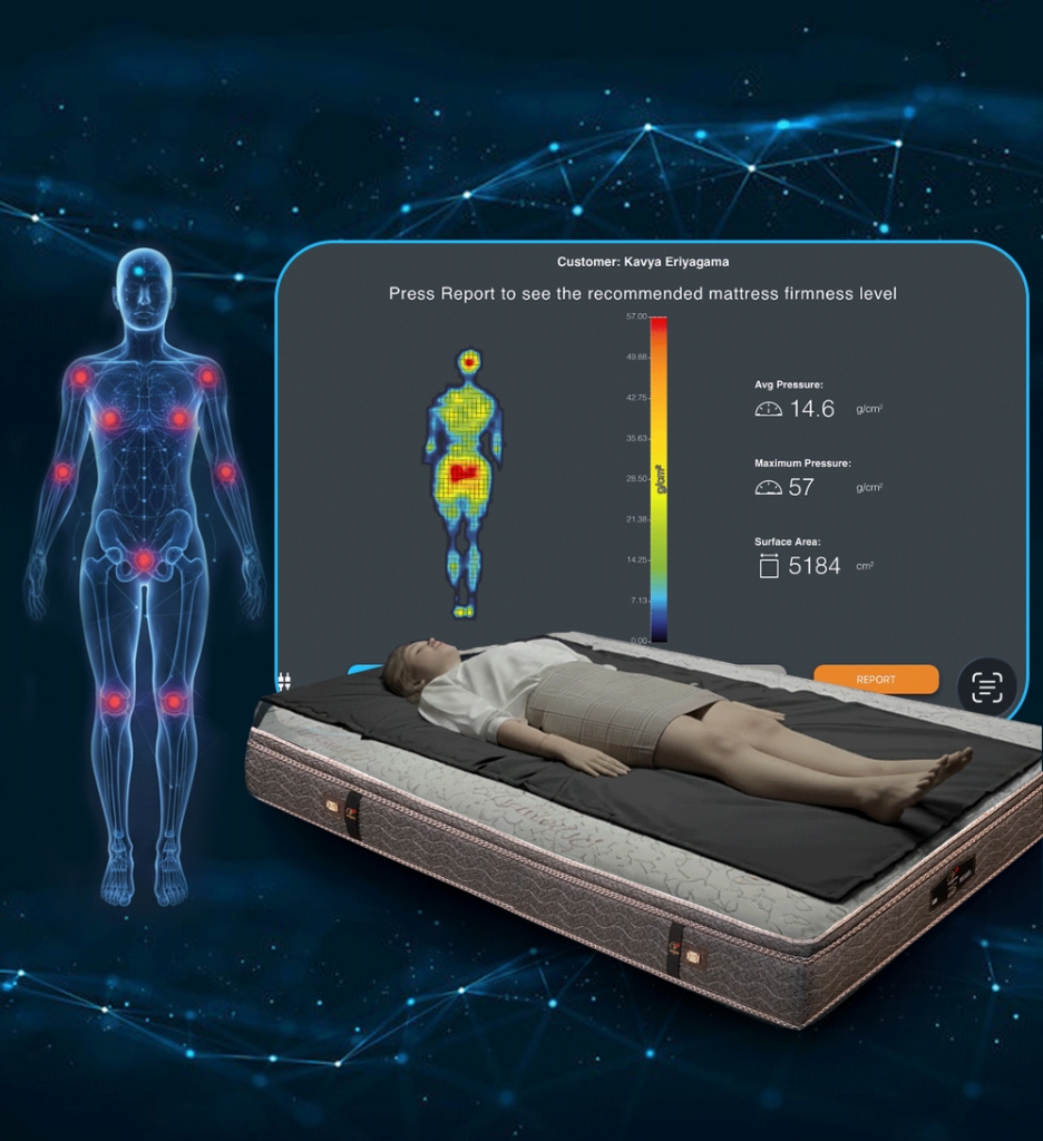 1,600-point body pressure map captured at the Valentino Experience Wing